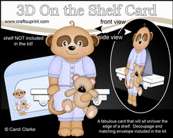 3D On the Shelf Card Kit - Cute Little Baby Meerkat Dmitry