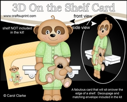 3D On the Shelf Card Kit - Cute Little Baby Meerkat Alexis