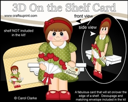 3D On the Shelf Card Kit - Valentine Heart Shaped Roses Love & Romance Teen Cacie