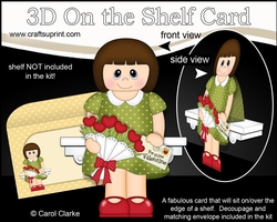 3D On the Shelf Card Kit - Valentine Heart Shaped Roses Love & Romance Lady Elaine