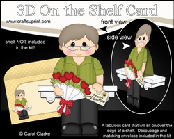 3D On the Shelf Card Kit - Valentine Heart Shaped Roses Love & Romance Older Man Granville
