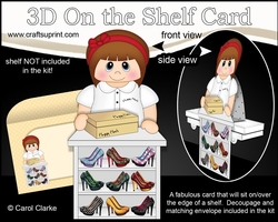 3D On the Shelf Card Kit -  Happy Heels Shoe shop Assistant Shellie