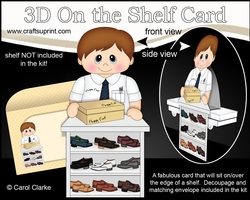 3D On the Shelf Card Kit - Happy Feet Shoe shop Assistant Bret