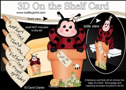 3D On the Shelf Card Kit - Flower Pot Friends Little Ladybird Bugs