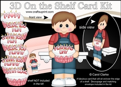 3D On the Shelf Card Kit - Little Toddler Ricky has a Cake for Mum