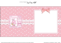 Hilda Hippo has a Bonnet & Basket square landscape insert