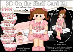3D On the Shelf Card Kit - Little Girl Stacey has a Cake for Mum