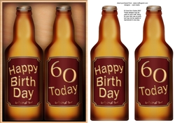 A5 HAPPY 60th BIRTHDAY Beer Gift Set 3D decoupage