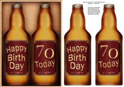 A5 HAPPY 70th BIRTHDAY Beer Gift Set 3D decoupage