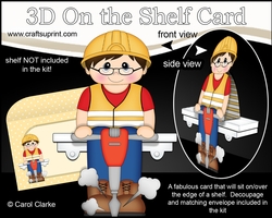 3D On the Shelf Card Kit - Workman Stephen is at work with his Pneumatic Drill