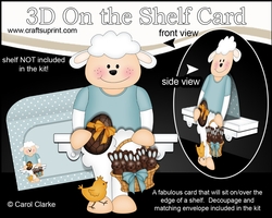 3D On the Shelf Card Kit - Little Easter Laurie Lamb has an Easter Egg & a Basket of Chocolate Easter Bunnies