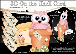 3D On the Shelf Card Kit - Flower Pot Friends Little Hoot Owl