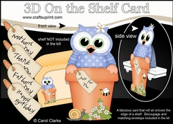 3D On the Shelf Card Kit - Flower Pot Friends Little Hoot Owl
