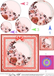 Spring Flowers Quick Card with Circle Pyramage