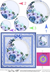 Spring Flowers Quick Card with Circle Pyramage