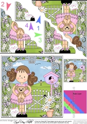Cute Girlz Zoe has a Teddy Bear Scalloped Corner Stacker