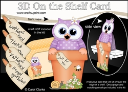 3D On the Shelf Card Kit - Flower Pot Friends Little Hoot Owl