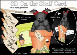 3D On the Shelf Card Kit - Flower Pot Friends Little Scottie Dog Maisie