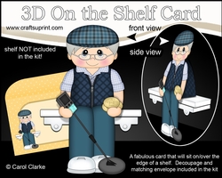 3D On the Shelf Card Kit - Little Old Man Treasure Hunter Metal Detectorist Wally