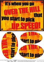 A5 Over the Hill Fun Novelty Senior Moment Saying Oval Pyramage Topper