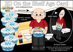 Image of cup768402_359 - 3D On the Shelf Card Kit - Old Man Sherman is the Birthday Boy with ages 75 - 100 age Birthday Cake Decoupage