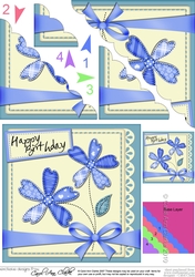 Birthday Patchwork Flowers & Lace Scalloped Corner Stacker