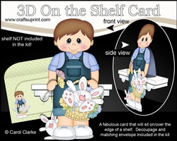 3D On the Shelf Card Kit - Easter Toddler Arlie has a Cute Bunny in a Basket