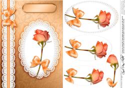A5 Rose, Lace and Pearls Quick Card with Pyramage