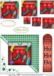 Santa Got Stuck! Quick Card with Pyramage Topper