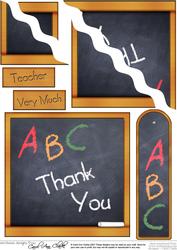 Thank You!! Blackboard Quick Card Wavy Corner Side Stacker