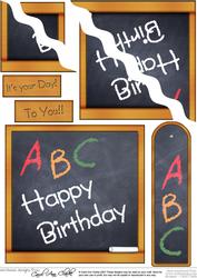 Birthday!! Blackboard Quick Card Wavy Corner Side Stacker