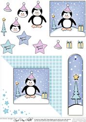 Cheeky Xmas Penguin Quick Card with 3D Decoupage
