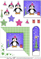 Cheeky Xmas Penguin Quick Card with 3D Decoupage