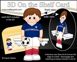 3D On the Shelf Card Kit - Little Footballer Daren plays for Portsmouth