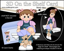 3D On the Shelf Card Kit - Little Toddler Arnita is a New Big Sister