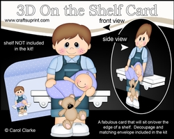 3D On the Shelf Card Kit - Little Toddler Bennie is a New Big Brother