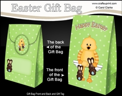 3D Easter Gift Bag Mini Kit - Easter Chick Quackers has Chocolate Bunnies