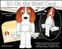 3D On the Shelf Card Kit - Little Springer Spaniel Dog Baxter