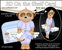 3D On the Shelf Card Kit - Cute Little Baby Meerkat Dmitry