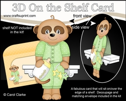 3D On the Shelf Card Kit - Cute Little Baby Meerkat Alexis