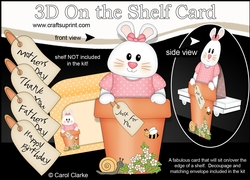 3D On the Shelf Card Kit - Flower Pot Friends Little Bunny Ipsy