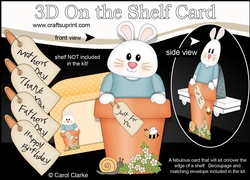 3D On the Shelf Card Kit - Flower Pot Friends Little Bunny Dipsy