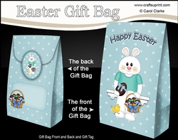 3D Easter Gift Bag Mini Kit - Easter Dipsy Bunny has Lots of Chocolate Easter Eggs