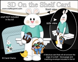 3D On the Shelf Card Kit - Little Easter Dipsy Bunny has Lots of Chocolate Easter Eggs