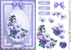 A5 Spring Flowers and Lace Quick Card with 3D Decoupage