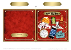 Birthday Just for Men  Quick Cut & Fold Card  