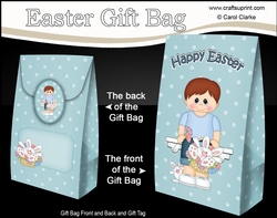 3D Easter Gift Bag Mini Kit - Easter Boy Clayton has a Cute Bunny in a Basket