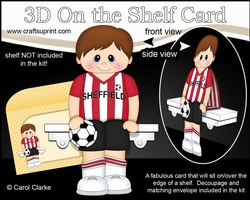 3D On the Shelf Card Kit - Little Footballer Robt plays for Sheffield