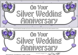 Large DL On Your Silver Wedding Anniversary 3D decoupage