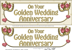 Large DL On Your Golden Wedding Anniversary 3D decoupage
